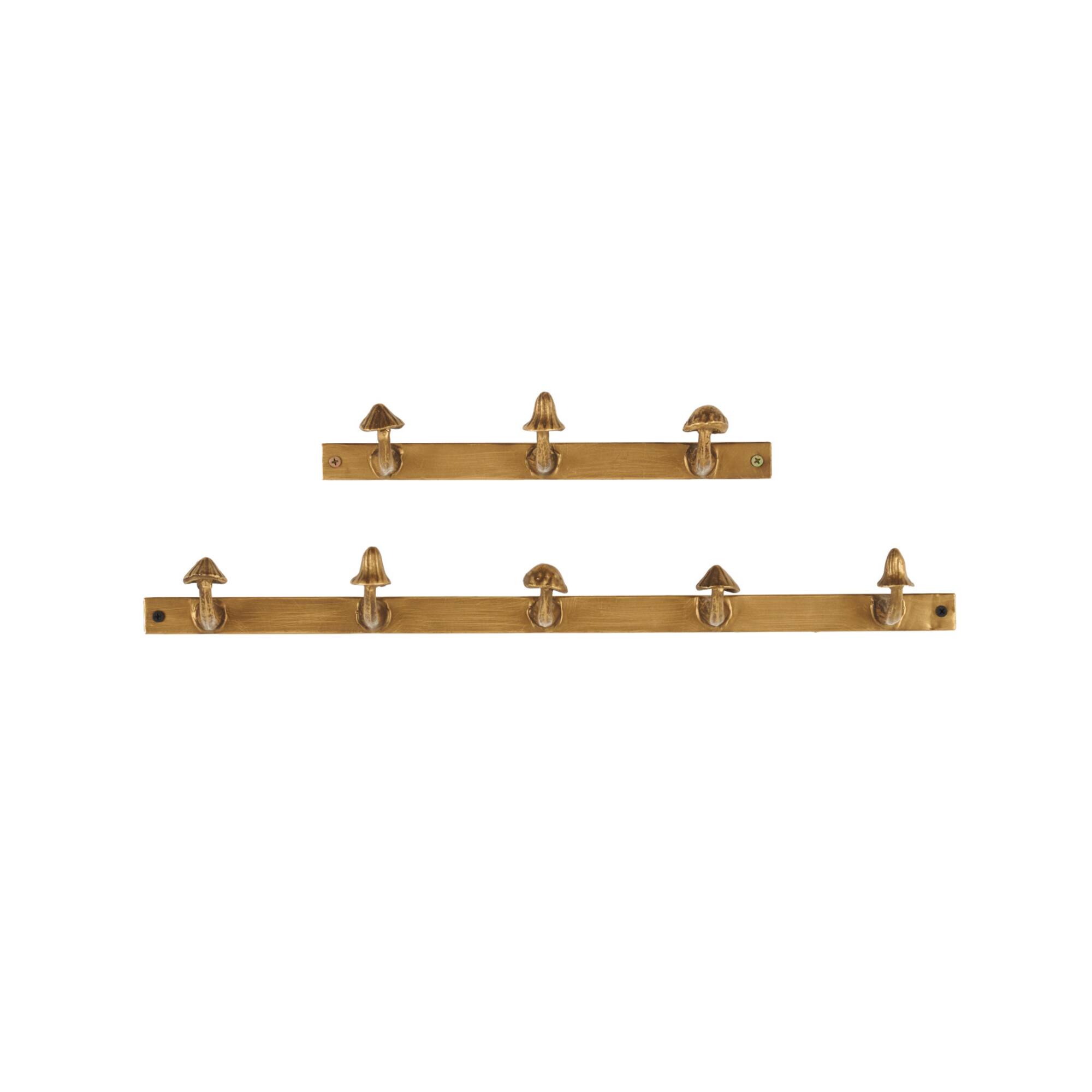 Gold Metal Mushroom 8 Hanger Wall Hook Set, 2ct.
